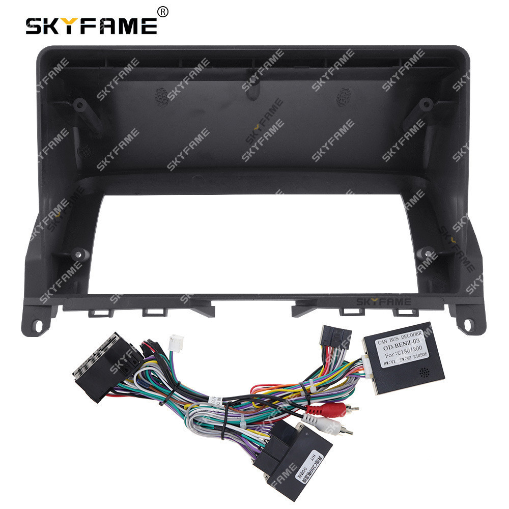 ชุดกรอบหลากหลายเหมาะสําหรับ 07-10Mercedes-Benz Benz C180 C200 W204 Android นําทางแผงกรอบสายโรงงานพร้