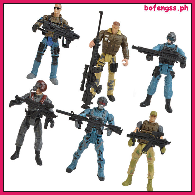 6 ชิ้น Army Figurines รุ่นทหาร Action Figure ของเล่น Mini Figures สําหรับชาย bofengss