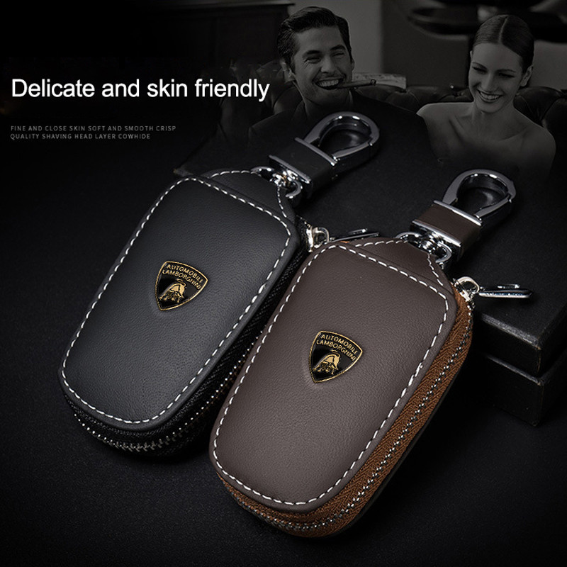 PU หนังโลหะโลโก้รถ Remote Key พวงกุญแจกระเป๋าสําหรับ Lamborghini LP570 LP610 Urus LP700 LP770 Gallar