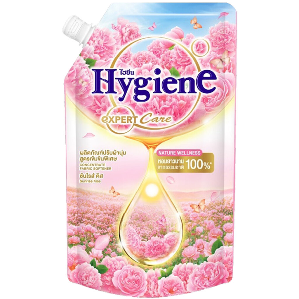 LeeMart น้ำยาปรับผ้านุ่ม ไฮยีน Hygiene Expert Care 470ML ปรับผ้านุ่ม ไฮยีน สูตร ซันไรส์คิส สีชมพู ขนาด 470 มล.