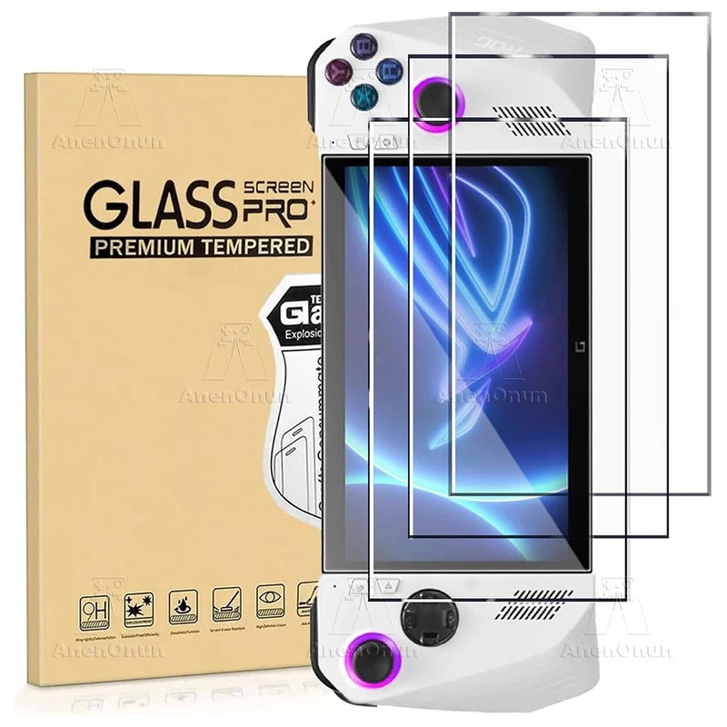 3 แพ็ค ROG Ally/ROG Ally X/MSI Claw A1M ป้องกันหน้าจอแก้ว 9H ความแข็ง 2.5D โค้งขอบ Anti-Scratch HD ฟ