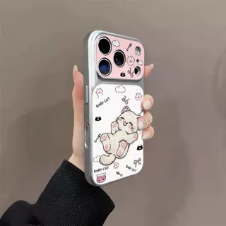 เคสโทรศัพท์ลายแมวนี้ใช้ได้กับ iPhone 13/11/12/17/14/15 Pro/16 Max/15 Plus ผลิตจากหนังแท้คุณภาพสูง กันกระแทกและทนทาน