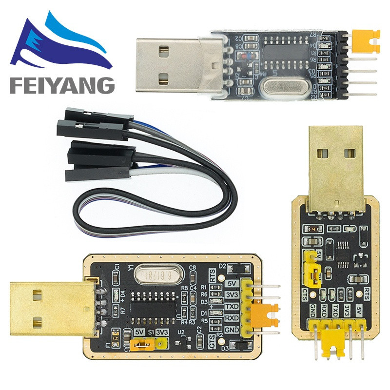 CH340G/CH340E USB เป็น TTL CH340 3.3V 5V โมดูลตัวแปลง