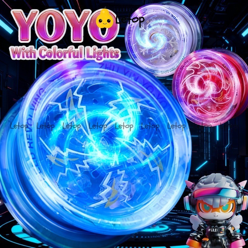Yoyo ไฟหลากสี Yo-Yo ของเล่นเด็กผู้ชาย การรีไซเคิลอัตโนมัติ YOYO Ball ของเล่นกระพริบ