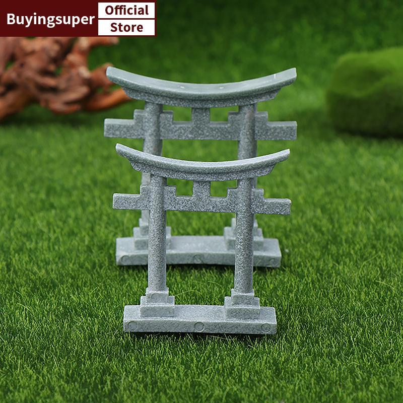 JOE Torii Gate Aquarium Decor Miniature Ornamenttank Garden Shrine Shinto ภูมิทัศน์ Sandstone Micro ตกแต่งจําลอง LR