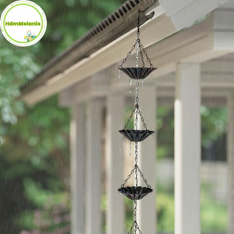 HDMM ชายคา Rain Chain สําหรับกลางแจ้งสไตล์ญี่ปุ่นโลหะระบายน้ําโซ่ตกแต่ง Solution สําหรับ Garden Roof Home TH