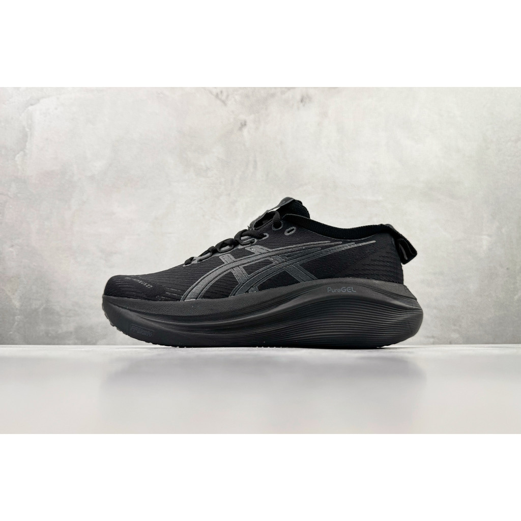 ASICS GEL-NIMBUS 27 รองเท้าวิ่งกันกระแทกผู้หญิงสีดําระบายอากาศได้สบายรองเท้าวิ่งมาราธอน