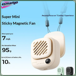 Aecooly MightyBreeze Mini Neck Fan 10-Hour Rechargeable Portable Fan, Magnetic Snap Design, Hands-Free Wearable & Pocket-Friendly for Hot Summer Days