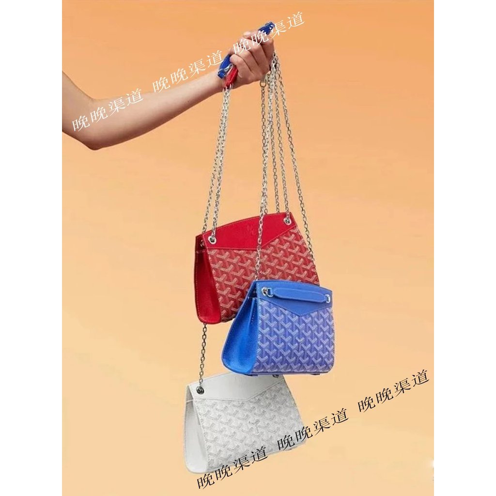 กระเป๋าสะพายข้าง Goyard Rouette แบบ Dog Tooth ขนาดเล็ก ทนทานสำหรับเดินทาง มีคู่ให้เลือกเป็นเซท-