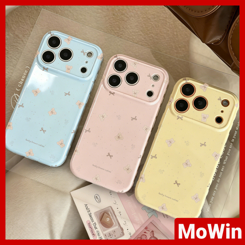 MoWin - เคสโทรศัพท์ รูปหัวใจ เนื้อนุ่มเงา ใช้ได้กับเคส iPhone 11 เคส iPhone 17 Pro Max หมีน้อยน่ารัก