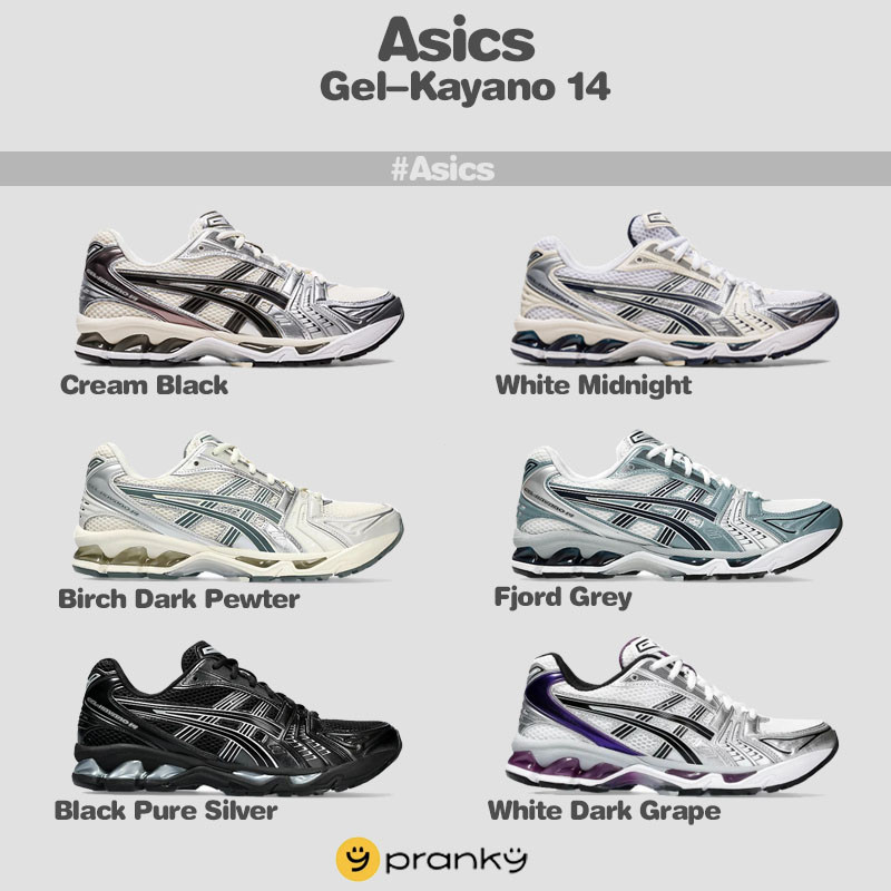รองเท้า Asics Kayano14 ลาย Black/Midnight White/Channel Grey ลิขสิทธิ์แท้ WYNP