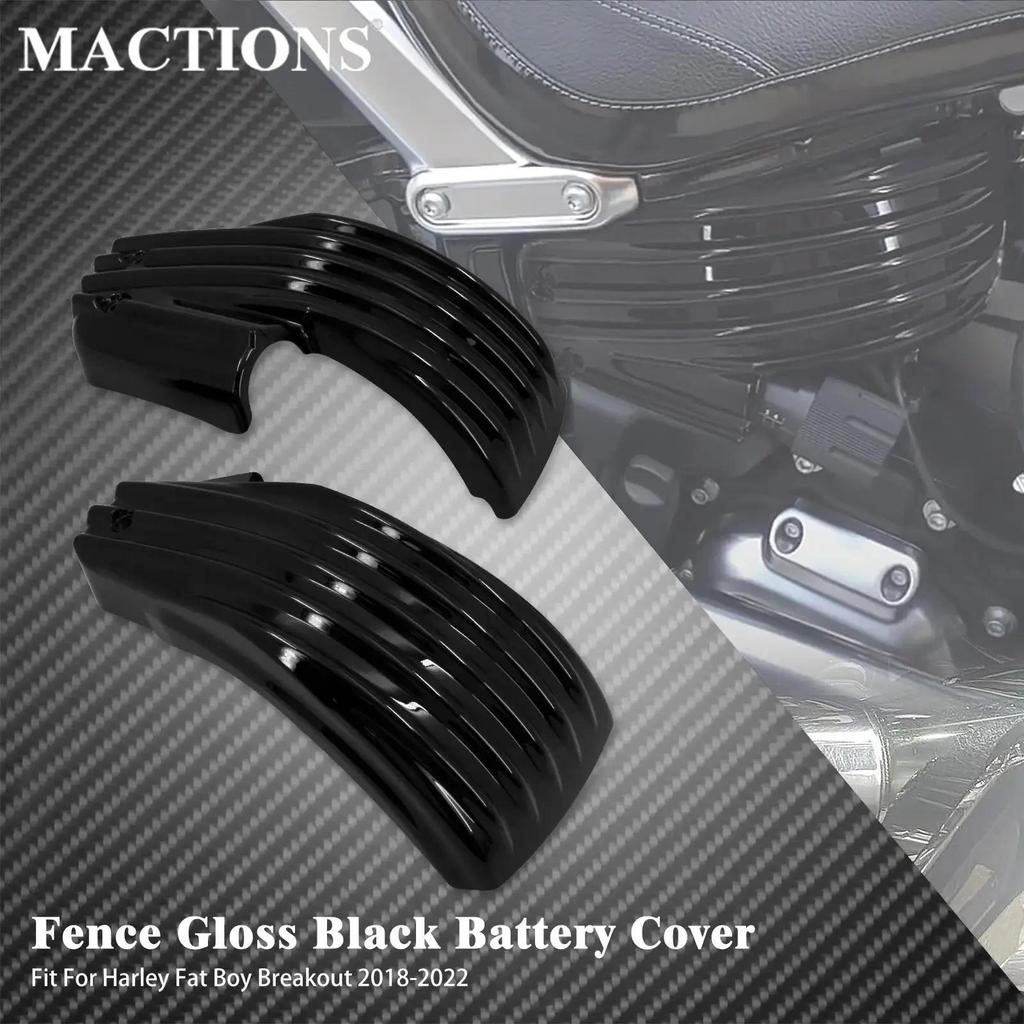 MAC รถจักรยานยนต์สีดําซ้ายขวาแบตเตอรี่ Fairing สําหรับ Harley Softail Breakout FXBR Fat Boy FLFB Spo
