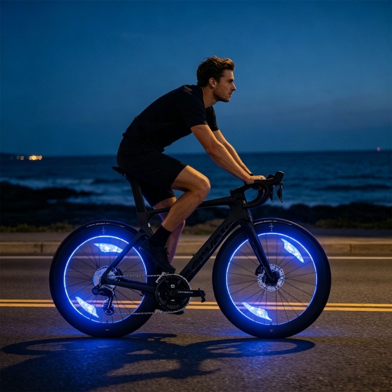 Whi 4 Pack LED Cycle Wheel Illuminators ชาร์จอัตโนมัติ เหมาะสําหรับทุกคนอายุ