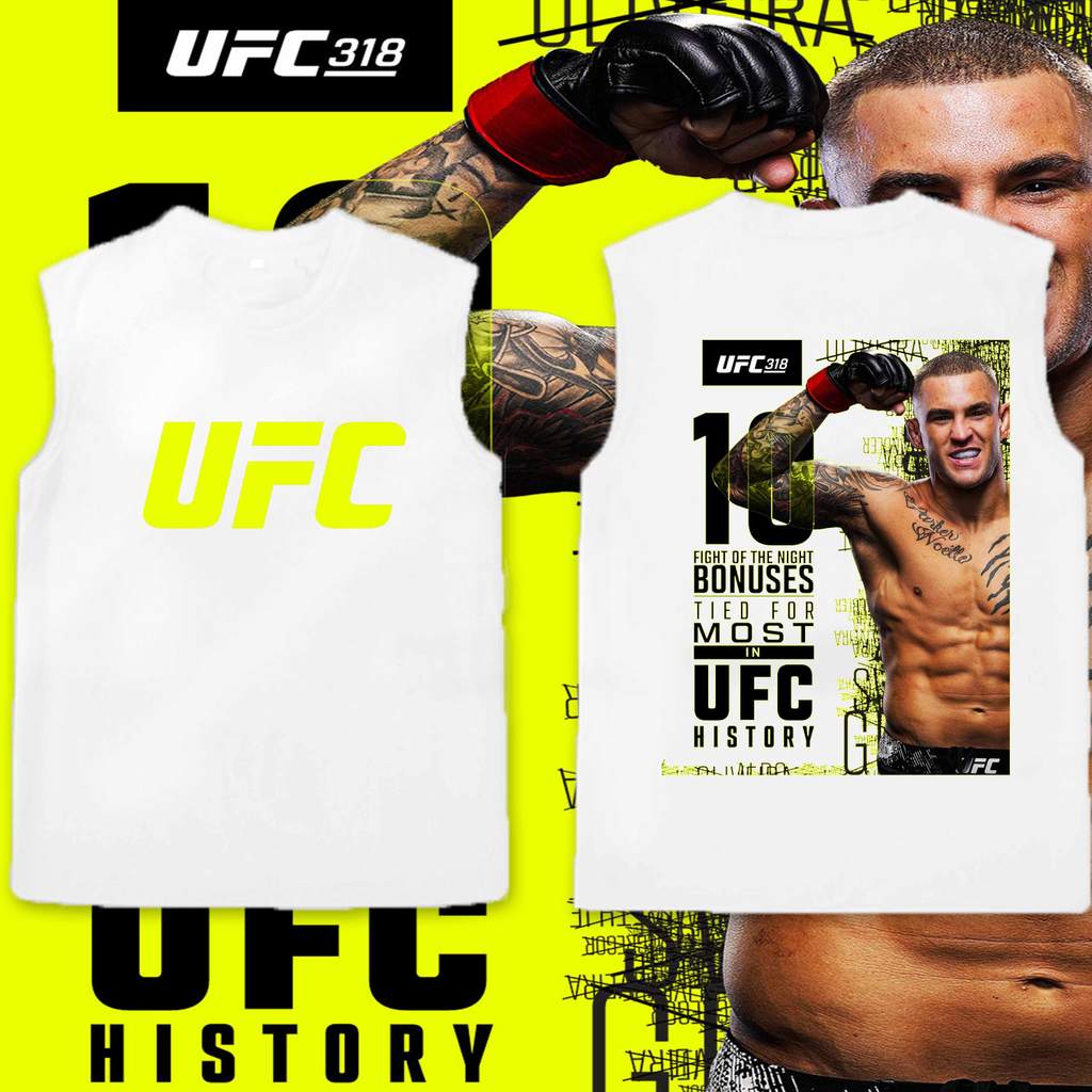 เสื้อกล้าม UFC 318 Dustin Poirier สไตล์กีฬามวยไทย MMA สำหรับผู้ชายและผู้หญิง S-3XL
