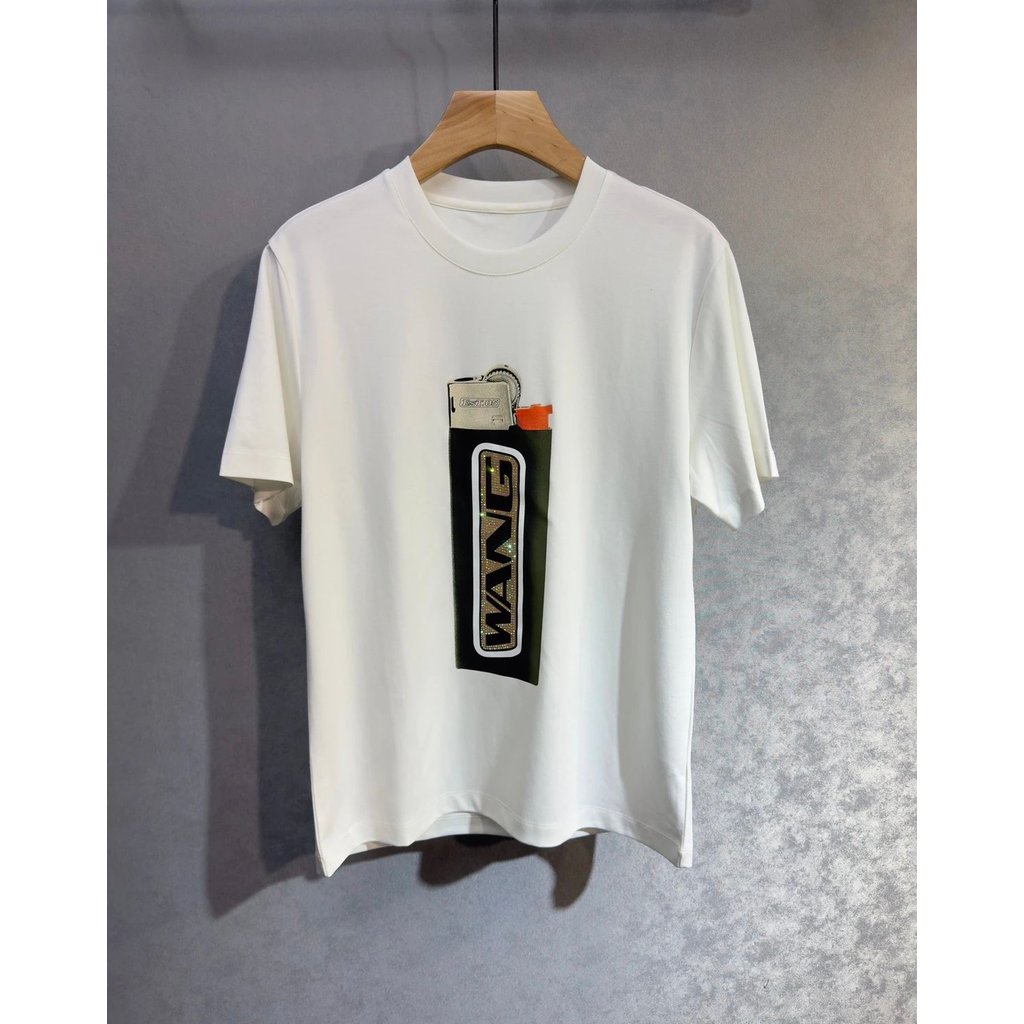 เสื้อยืดแขนสั้นพิมพ์ลาย Alexander Wang สไตล์เทรนดี้