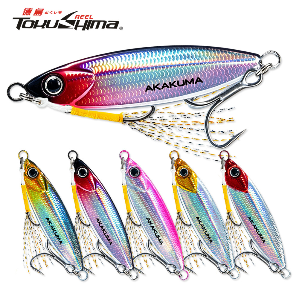 เลเซอร์ Shore Jigging เหยื่อ 3D ตา Sinking ตกปลาเหยื่อ Treble Hook 10g-30g โลหะหล่อ Lure