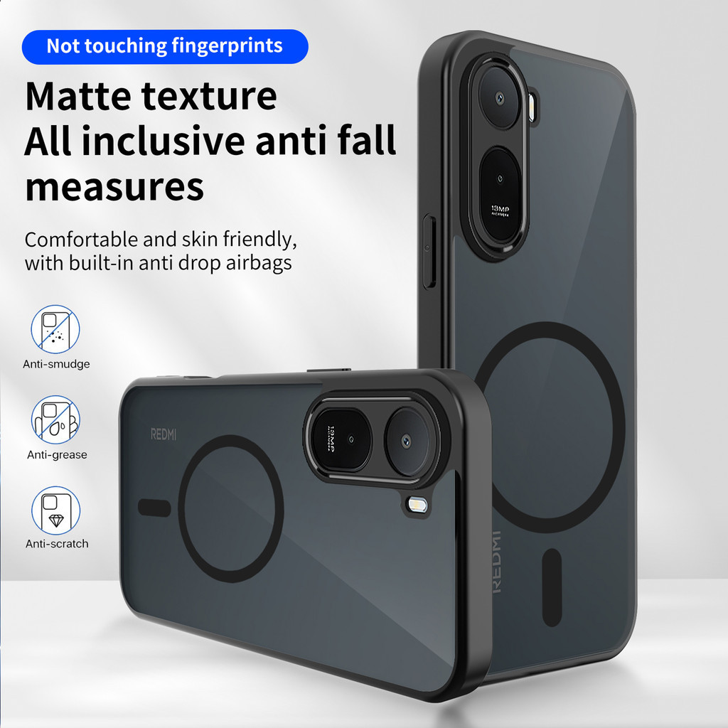 Matte PC + TPU เคสโทรศัพท์ แม่เหล็ก สําหรับ Redmi A7Pro Poco C85X เคสชาร์จไร้สาย 016