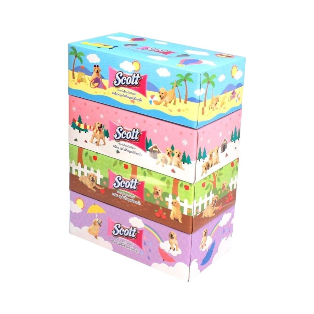 สก๊อตต์ กระดาษเช็ดหน้า 110 แผ่น แพค 4 SCOTT FACIAL BOX 110 SHEETS PACK4