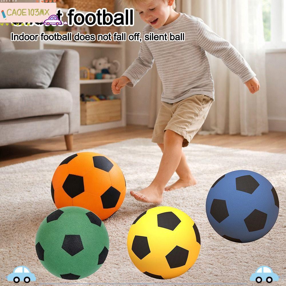 ICAOE103 ลูกฟุตบอลโฟมเสียงรบกวนต่ํา,ฟุตบอลเงียบเสียงรบกวนต่ํายืดหยุ่นสูง,High-Density 18/21/24CM Easy to Grip Squeezable Indoor Training Ball กีฬากลางแจ้ง