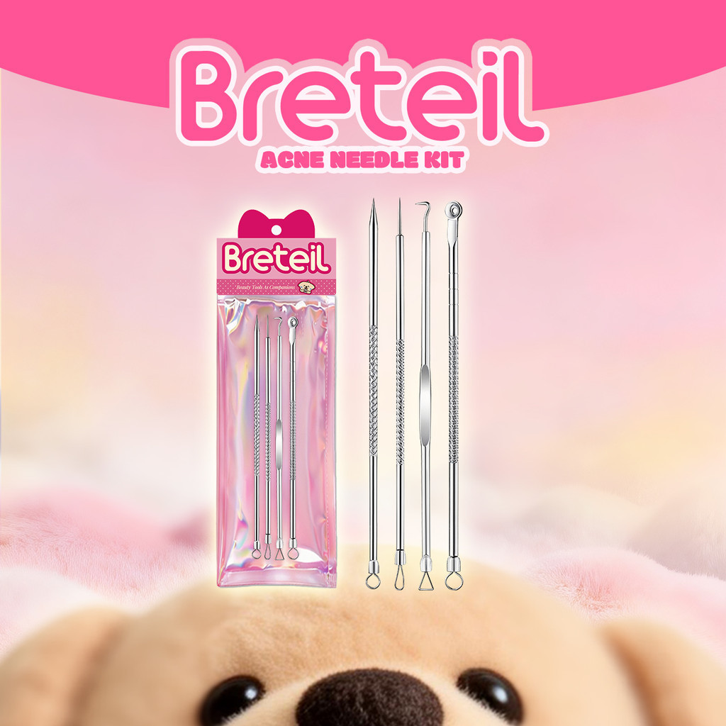 BRETEIL ชุดผลิตภัณฑ์รักษาสิว-ดีไซน์สองด้าน ช่วยขจัดสิวหัวดำและสิวหัวขาว อุปกรณ์ทำความสะอาดผิวหน้า BR-T22