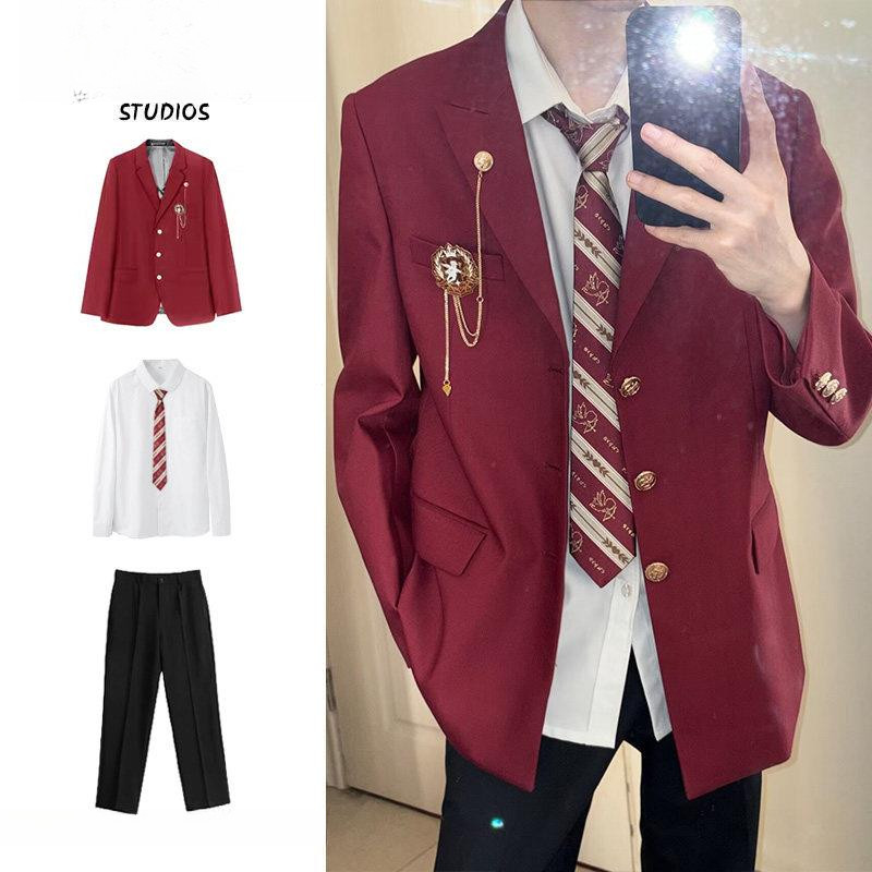 Eros Cupid Uniform Suit Male Preppy Style Japanese Style High-End School Uniform Class Suit One Set