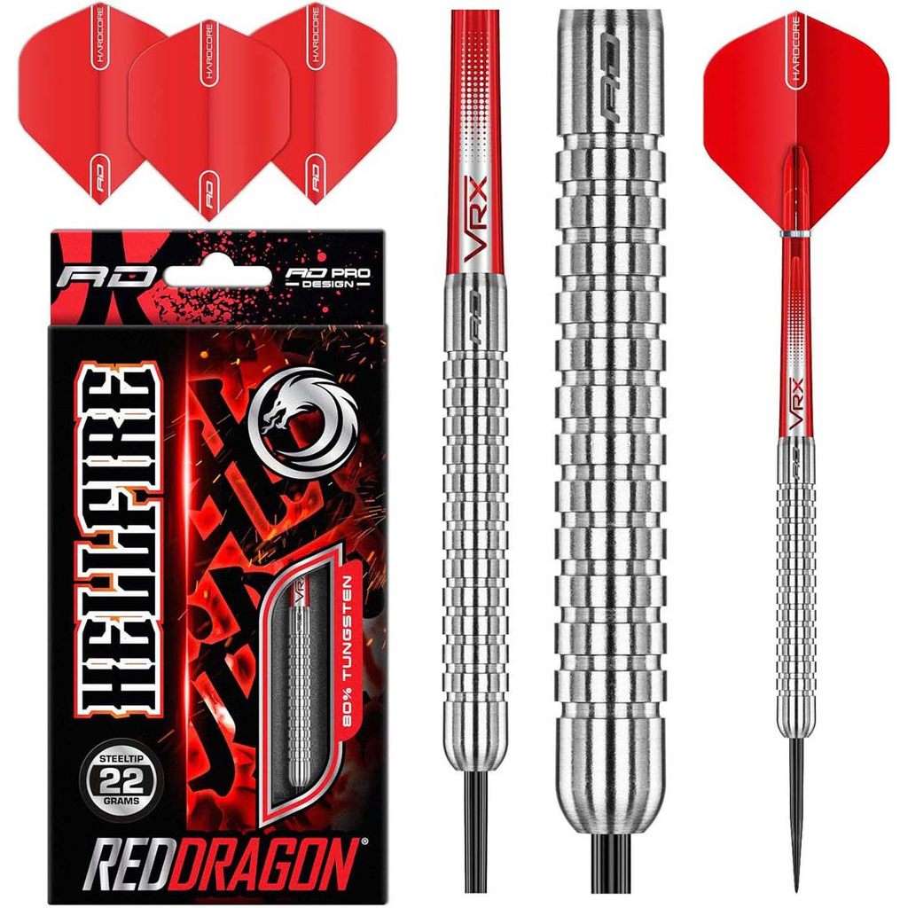 R RED DRAGON Hell Fire RED DRAGON Hell Fire Series ลูกดอกเหล็กทังสเตน การแข่งขันระดับมืออาชีพ ลูกดอก