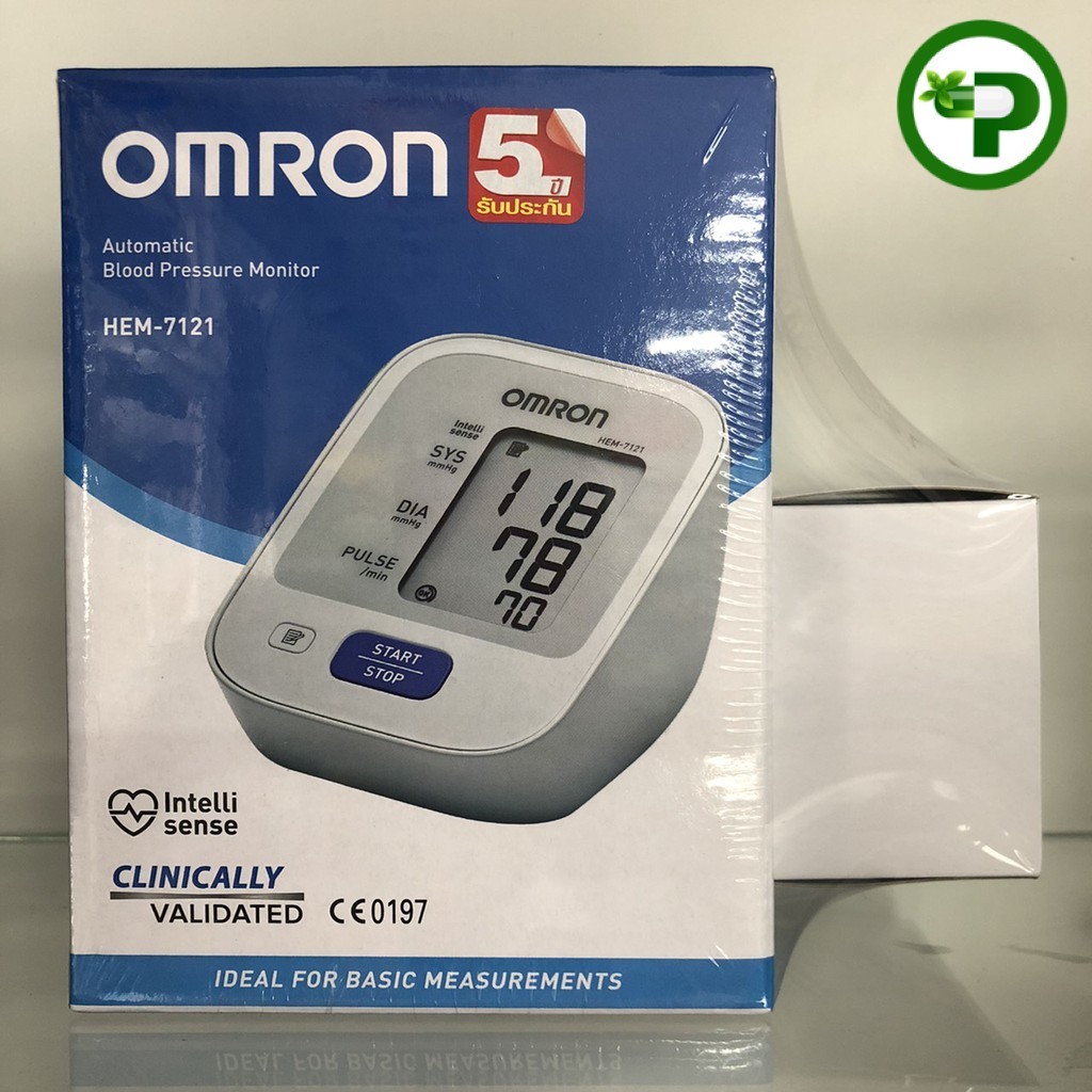 Omron รุ่น HEM-7121 /  HEM-7120  เครื่องวัดความดัน (แถมฟรี Adapter Omron ของแท้ + ถ่าน AA 4 ก้อน)