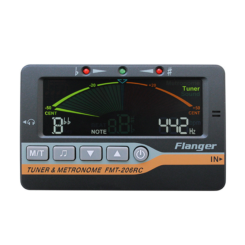 Flanger Flanger Flanger FMT-206RC สิบสองเฉลี่ยจูนเนอร์เครื่องเมตรอนอมกีตาร์เบสไวโอลิน Guzheng
