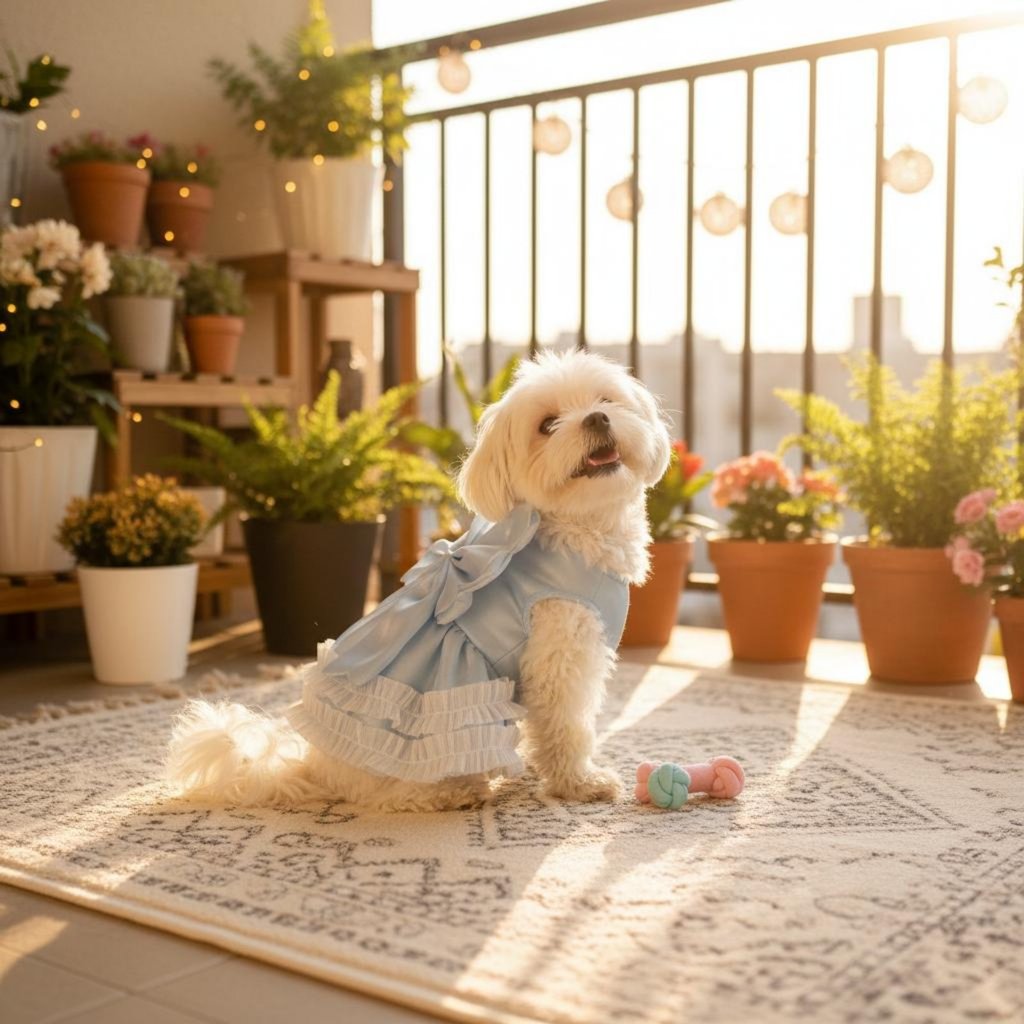 Fairy Design Dog Princess Dress Layered Ruffles Bowknot Pet Dress Breathable สําหรับงานปาร์ตี้