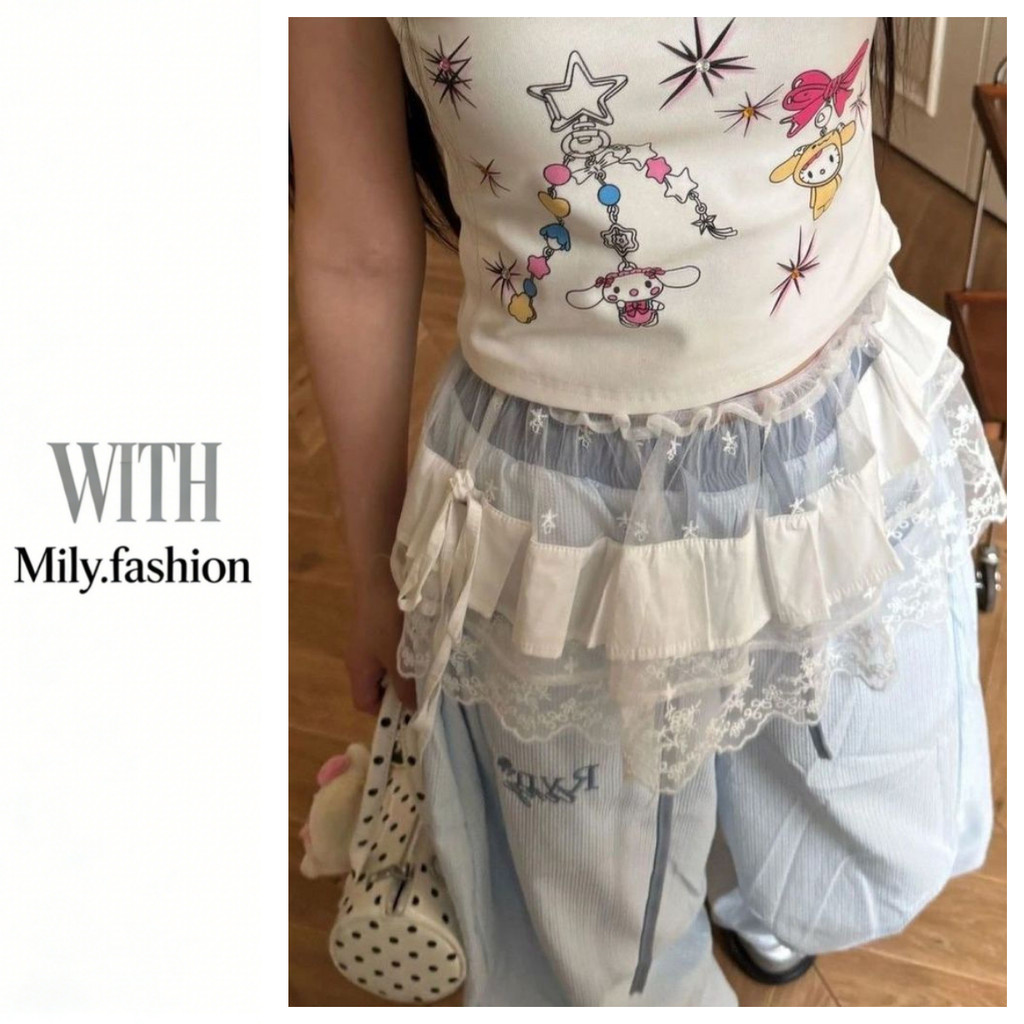 Milyfashion Super Super Cover Cover Cover Cover Covering Red Y2K กระโปรงสั้น Y2K กระโปรงสั้น Y2K ใหม