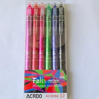 🔥 6 ชิ้น / ชุดปากกาเจลลบได้ พร้อมไส้ปากกา 0.5 มม. หมึกเจล สีดํา และสีน้ําเงิน สําหรับสํานักงาน