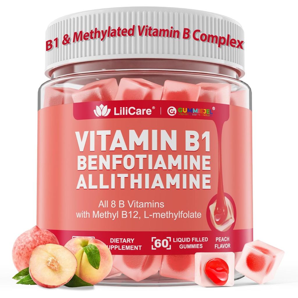วิตามิน B1 & Methylated Vitamin B Complex Gummies - วิตามิน B ทั้งหมด, Benfotimine, Thimine & Inosit