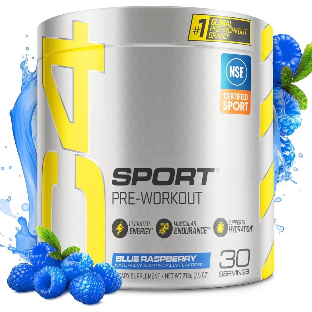 Cellucor C4 Sport Pre Workout Powder Blue Raspberry - Pre Workout Energy with 3g + 135mg Caffeine Pe