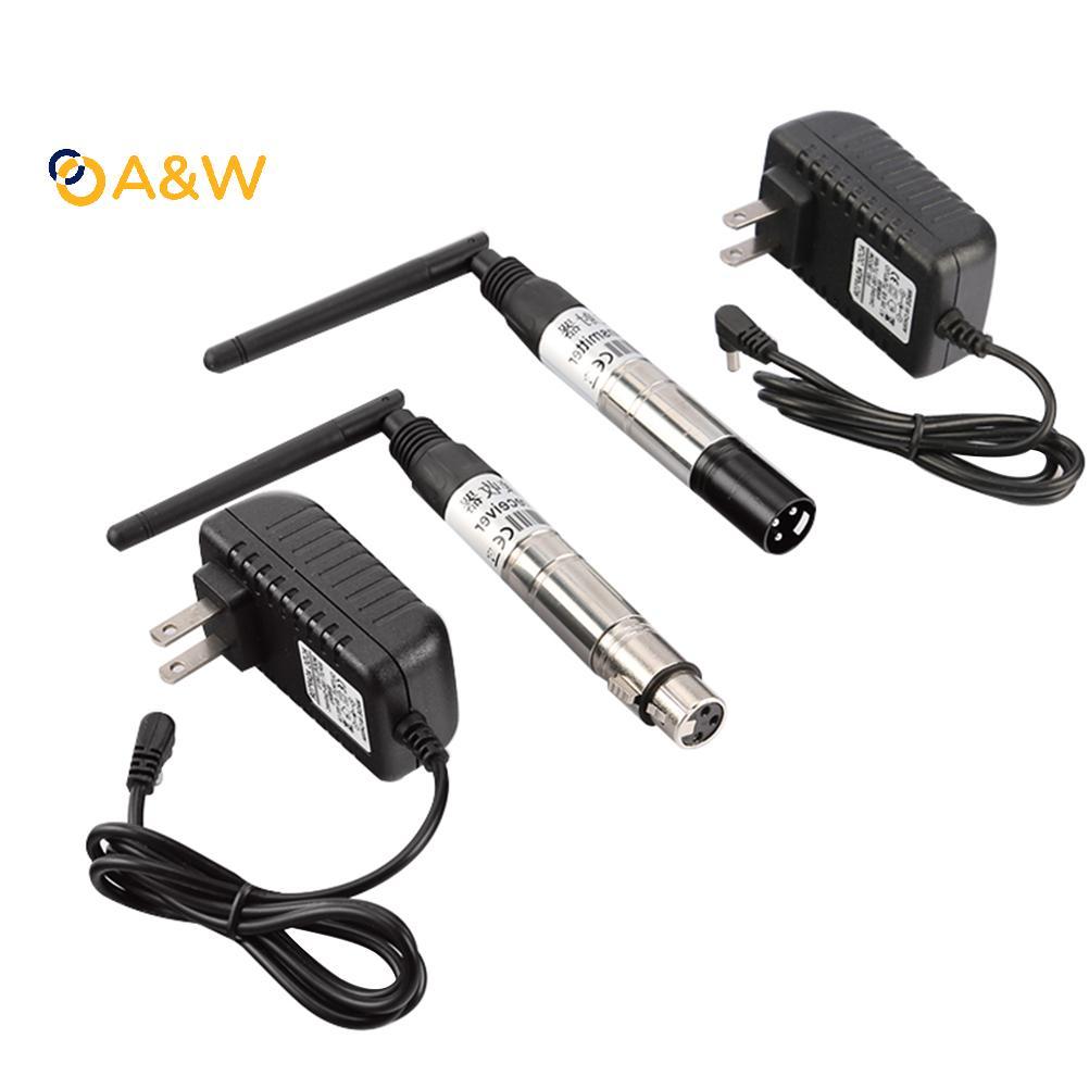 A&W DMX512 2.4G ตัวรับสัญญาณไร้สายเครื่องส่งสัญญาณตัวควบคุมแสงสําหรับอุปกรณ์ DMX