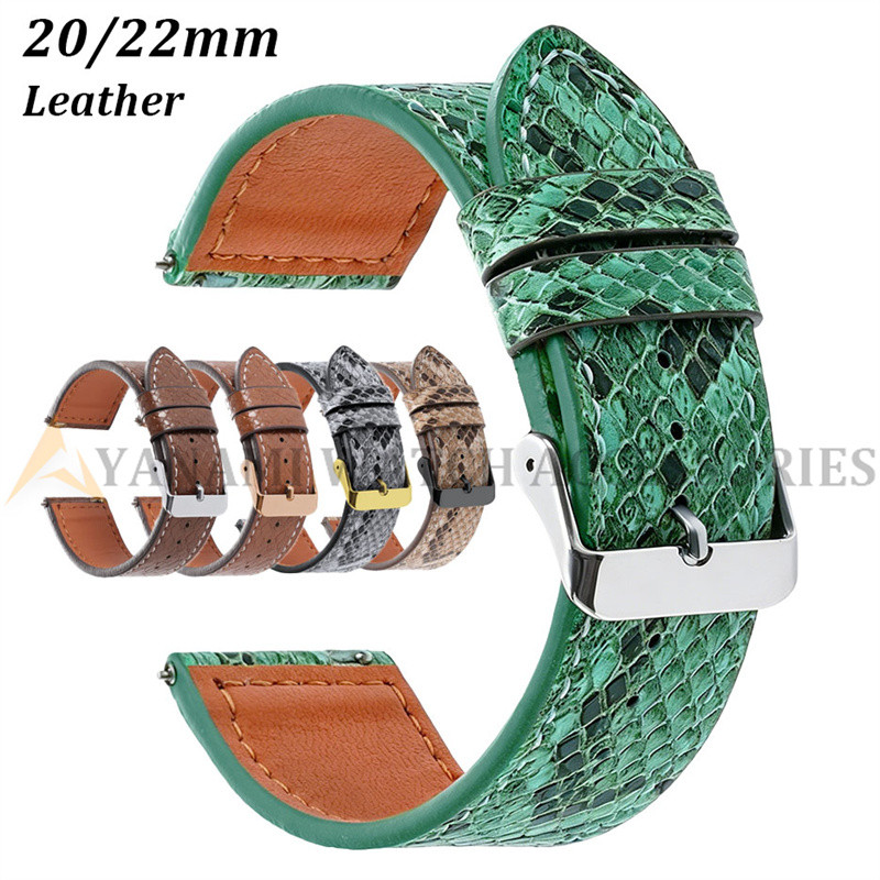 20 มม.22 มม.Lizard รูปแบบงูสายนาฬิกาหนังแท้ Universal Cowhide นาฬิกา Quick Release นุ่มผู้หญิงผู้ชายสร้อยข้อมือสําหรับ Seiko สําหรับ Omega