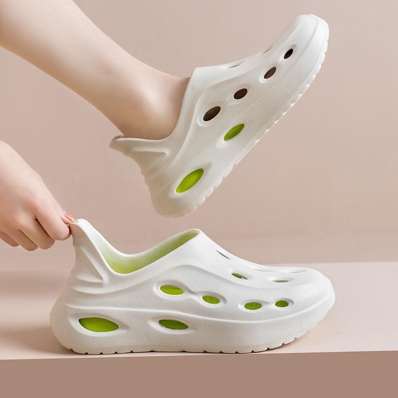 22-Holeรองเท้าผู้หญิงฤดูร้อนสวมใส่ด้านนอกAnti-Slip BaotouหนาSoled Breathableคู่ชายหาดรองเท้าแตะกีฬาE