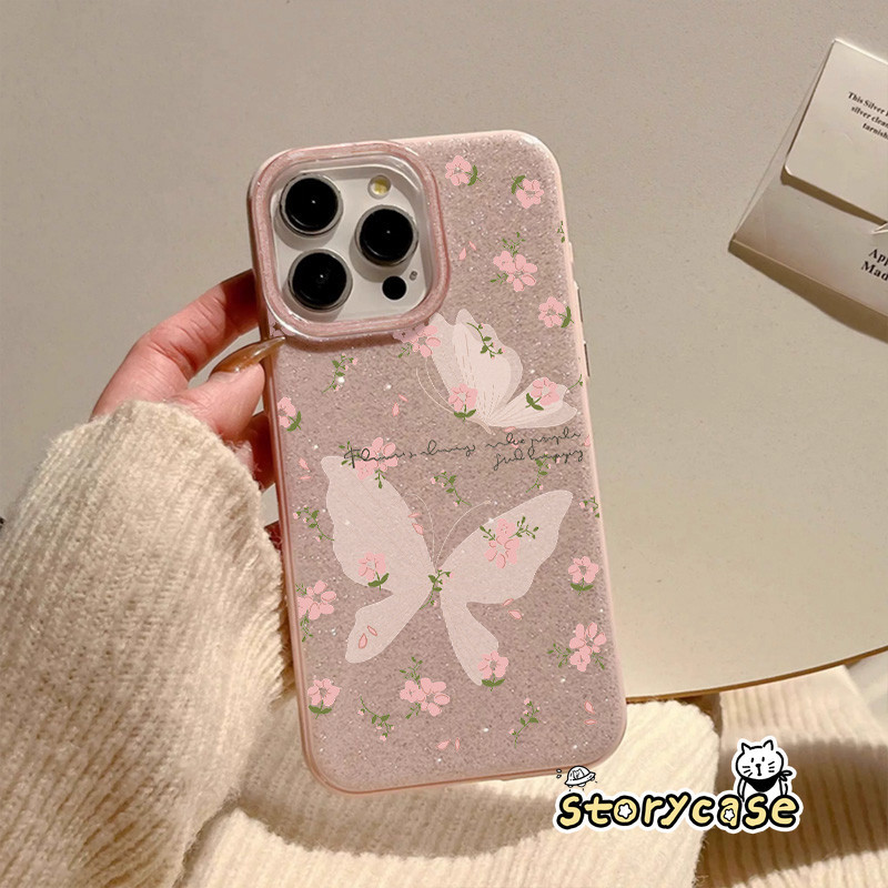เคสโทรศัพท์รูปดอกไม้สีชมพูและผีเสื้อ OPPO Reno 13F Reno 15F19 Pro 8T 5 11 5F 10 12 13F 12F 6z 14 14F
