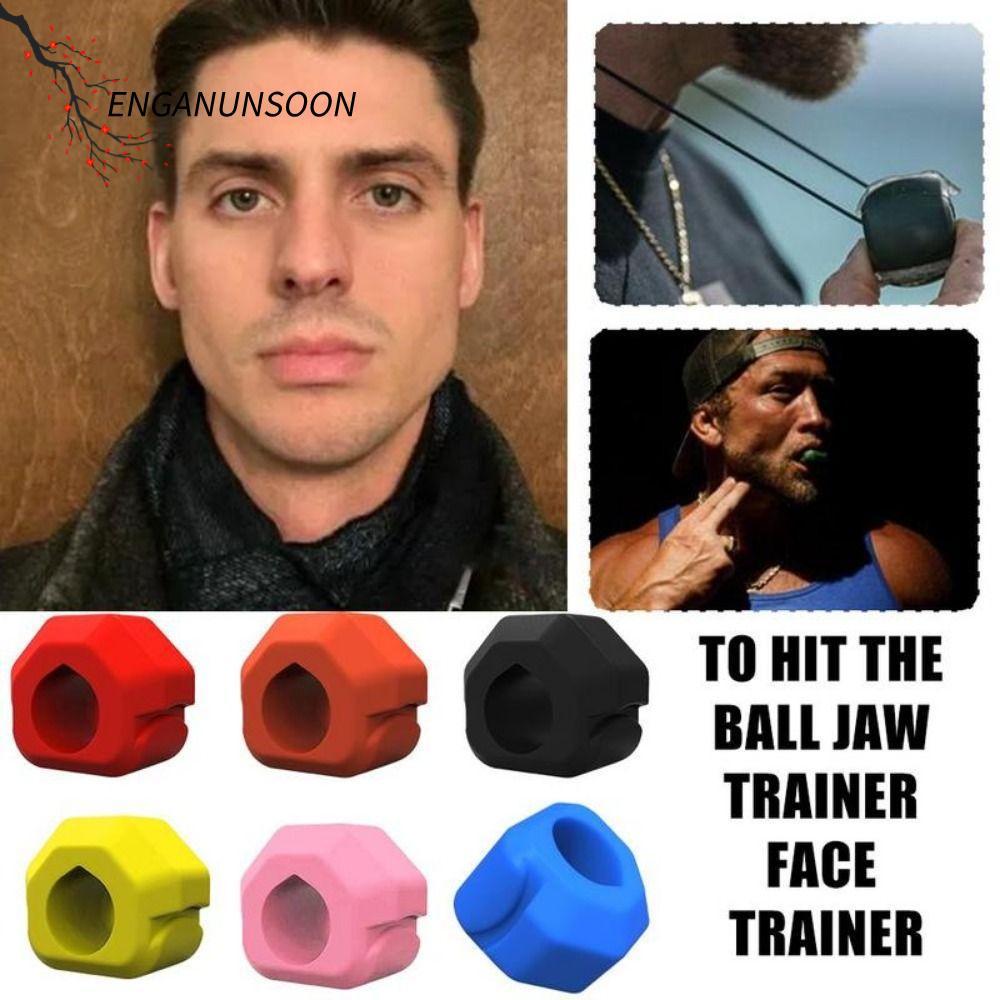 ENGANUNSOON Jawline Exerciser, Anti-stress Gum Tablets Jaw Trainer, BPA Free Exerciser Shaper ซิลิโค