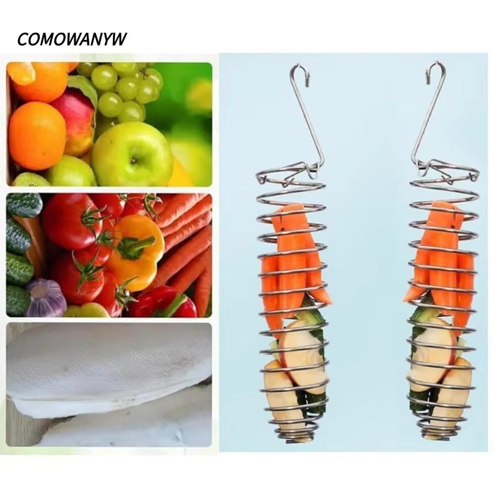 COMONYW นกแก้ว Forager Feeder, การออกแบบเกลียวสแตนเลสนกแขวน Feeder,ทนทานผู้ถือก่อสร้างภาชนะบรรจุอาหารผักผลไม้ Feeder Feeding Supplies