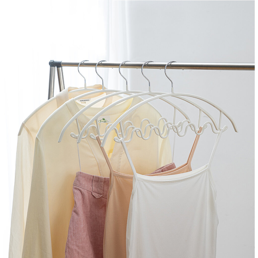 Omocha | (2 pcs./set) Wave hangers 6 grooves ไม้แขวนเสื้อแบบคลื่น ไม้แขวนเสื้อกล้าม และชุดชั้นใน