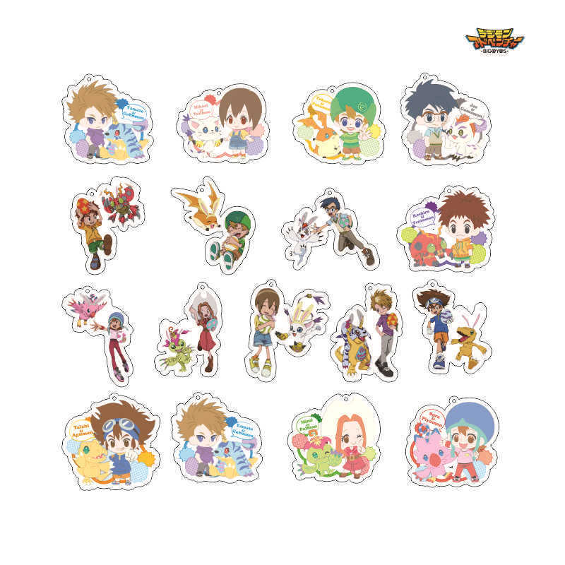 จี้ Digimon Yagami Taichi Ishida Yamato พวงกุญแจอะคริลิค