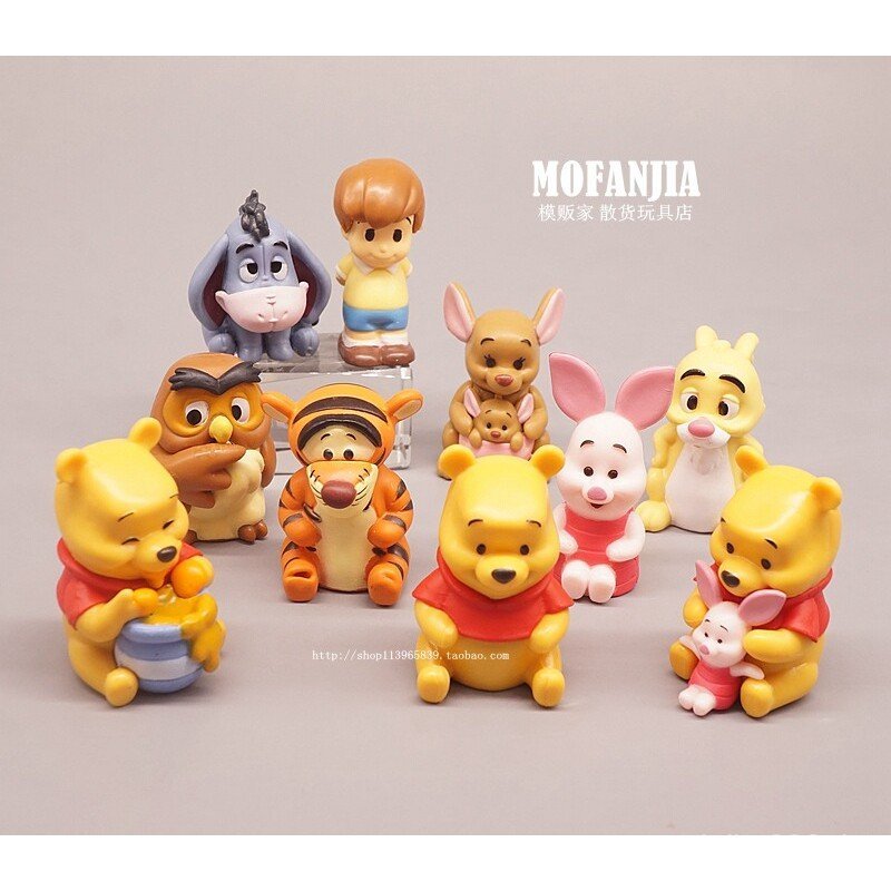 ตัวละครอนิเมะคลาสสิก Winnie the Pooh Piglet Il Donkey Tigger Medium Solid Doll Model Figure 10 PU0G