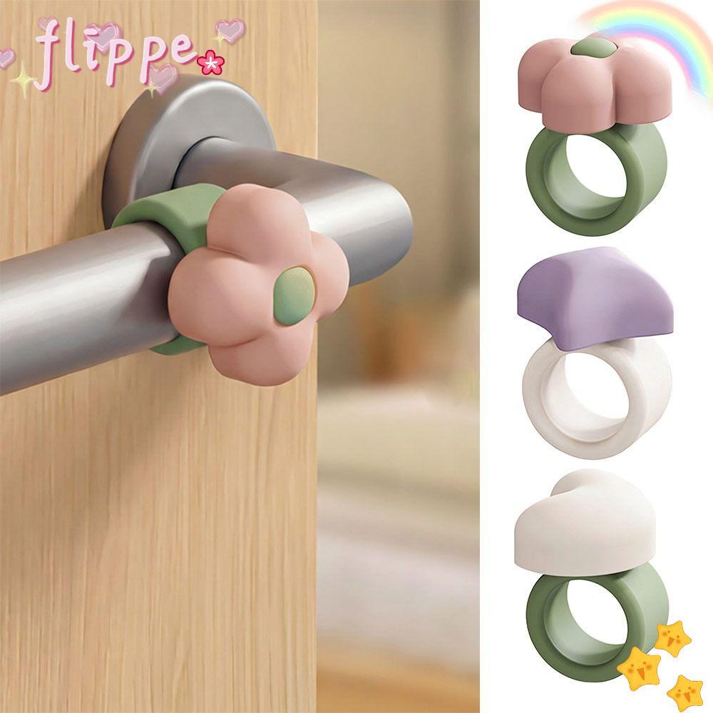 FIPE มือจับประตูแผ่นกันกระแทก,ซิลิโคนป้องกันการกระแทกประตู,การ์ตูนแบบพกพา Punch-free มือจับประตูเงียบแหวนป้องกันการชนกันสําหรับตกแต่งห้องนอน