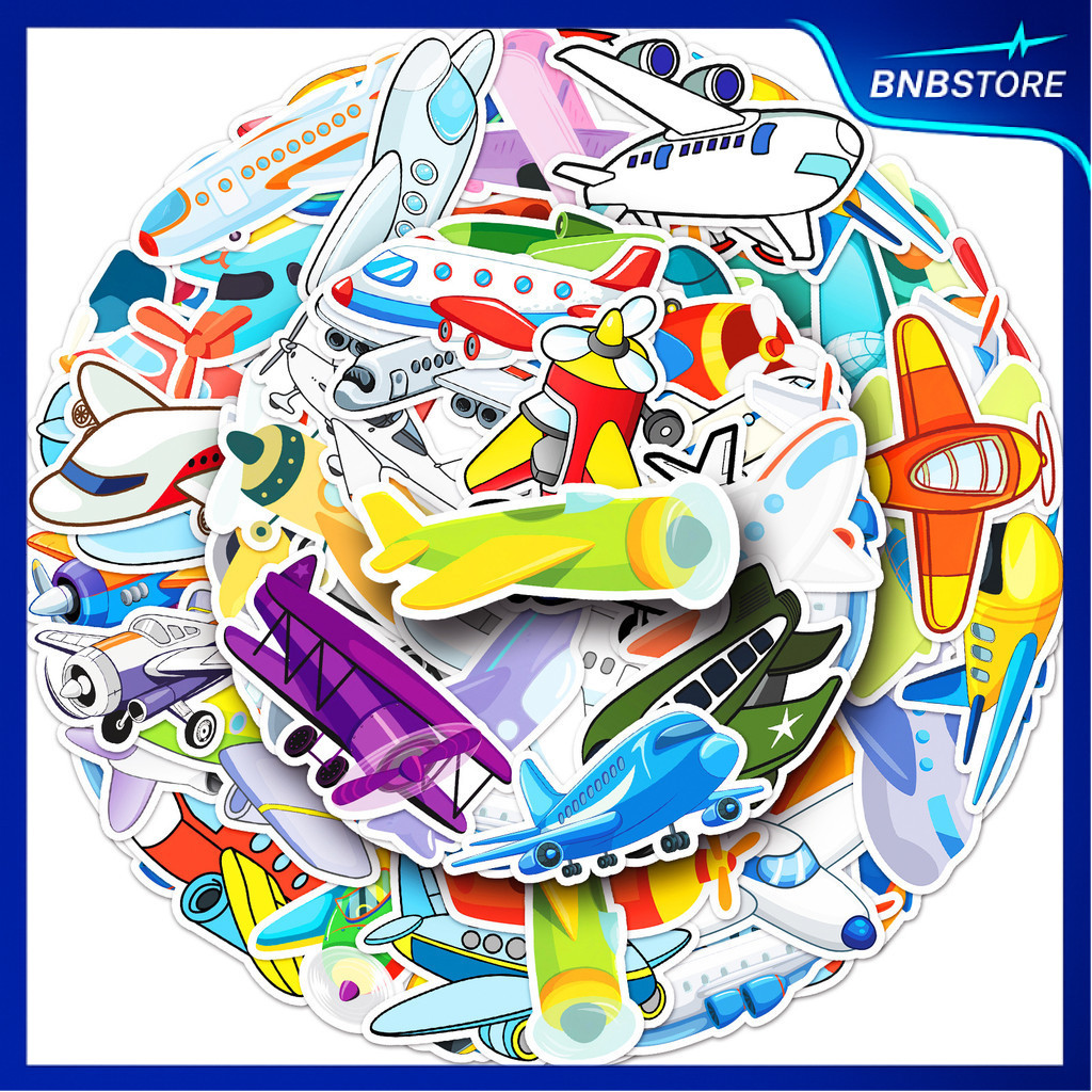 🍀ส่งจากไทย🍀 51แบบ สติกเกอร์ การ์ตูน เครื่องบิน airplane cartoon transportation Sticker