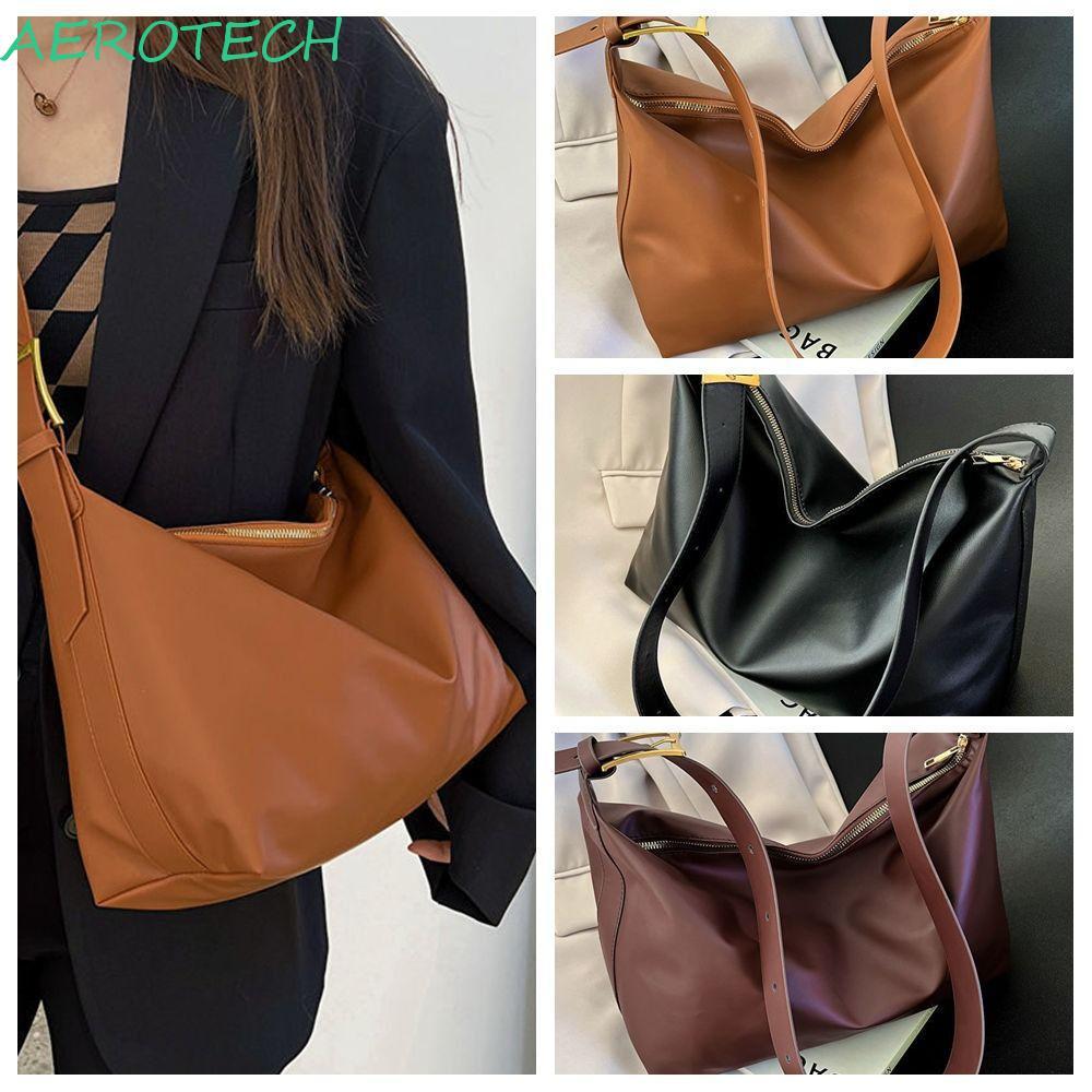 AEROTECH Pillow Crossbody Bag, Korean Style Solid Color PU Dumpling Bag, Elegant Shopping Bag Mommy 