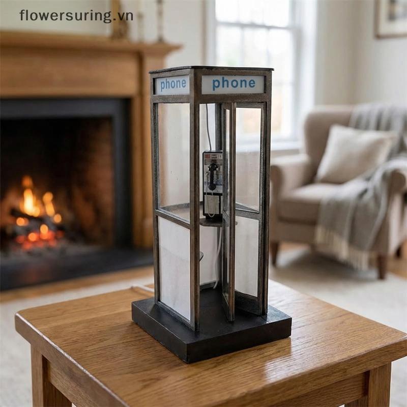 {FLO} Retro Tall Phonebooth โคมไฟ Vintage โทรศัพท์ Booth Night Light ห้องนั่งเล่นห้องนอน Office Tabl