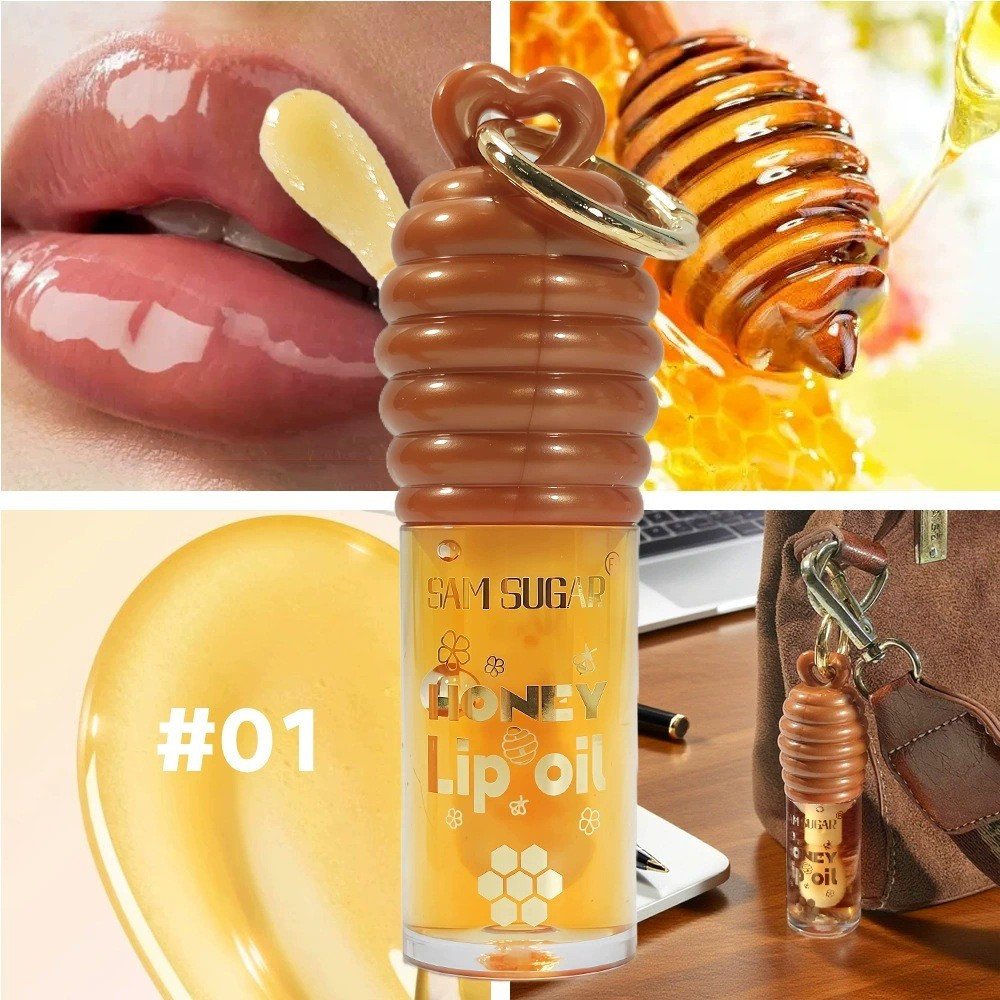 SAM SUGAR Sweet Honey Essence Lip Oil Clear Plumping Lipgloss Non-Sticky Anti-Cracking Lip Line Care