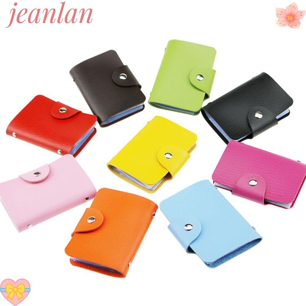 กระเป๋าใส่บัตร JLAN, 24 ช่อง Bits PU Pocket , กระเป๋าสตางค์หนังผู้ถือบัตรบัตรเครดิตเรียบง่าย