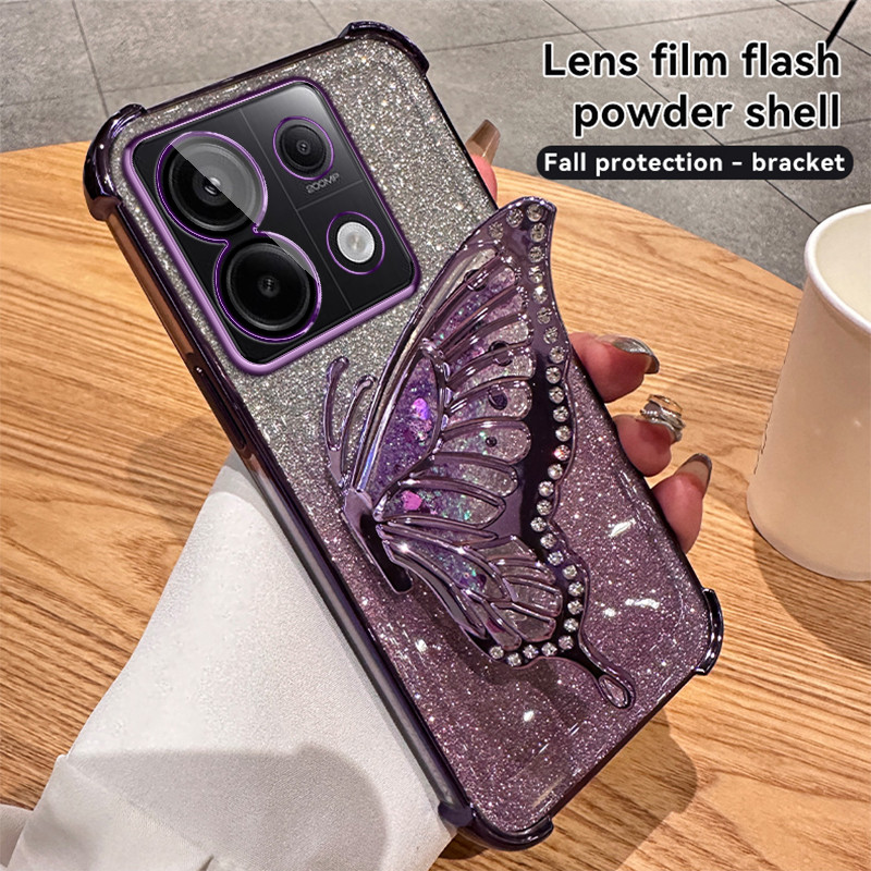 Bling Glitter กันกระแทกสําหรับ Motorola G77 G67 5G ซิลิโคนนุ่มใสเคสโทรศัพท์น่ารักผู้ถือโทรศัพท์