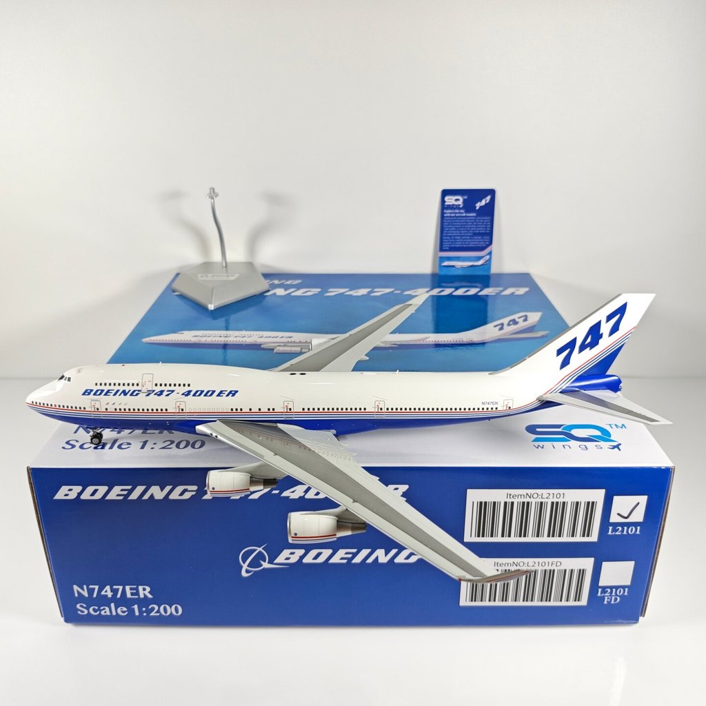 SQ Wings L2101 1: 200 โบอิ้งโรงงานเดิม B747-400ER N747ER รุ่นโลหะผสม